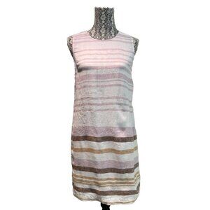 Rachel Zoe, 100 % linen dress, size 6, shift, sleeveless, scoop neck, stripes,